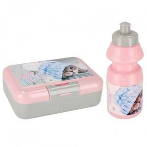 Set bidon de apa 350 ml si caserola de pranz 16 x 12.5 cm, Starpak, Cuties imagine