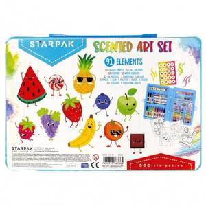 Set de colorat cu markere si creioane parfumate, Starpak, 91 buc imagine