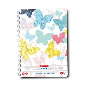 Caiet patratele Herlitz, A4, 100 file cu Spirala, Motiv Enjoy Life imagine