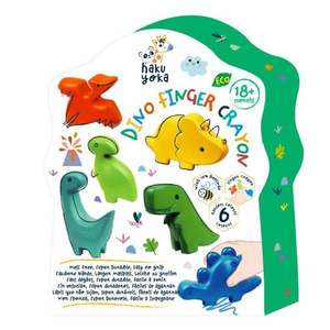 Set 6 creioane cerate pentru degete, Avenir, Haku Yoka, Dinozauri imagine