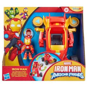 Set 2in1 figurina cu vehicul, Marvel, Iron Man And His Awesome Friends, Iron Man, G1474 imagine