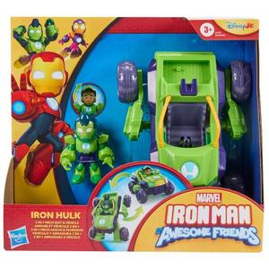 Set 2in1 figurina cu vehicul, Marvel, Iron Man And His Awesome Friends, Iron Hulk, G1475 imagine