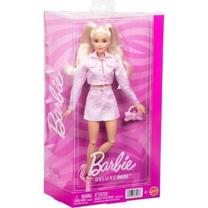 Papusa in tinuta denim roz, Barbie Deluxe Style, JJN69 imagine