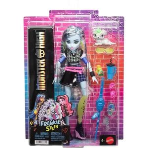 Papusa cu animal de companie, Monster High, Frankie Stein si Watzie, JHK31 imagine