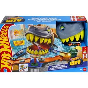 Set de joaca cu masinuta, Hot Wheels, Shark Chomp Beach, 1: 64, JHL96 imagine