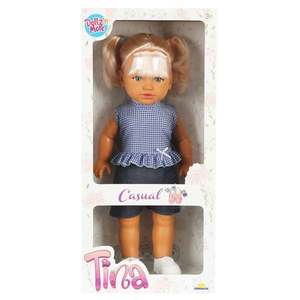 Papusa Dollz And More, Tina in tinuta casual, Albastru, 45 cm imagine