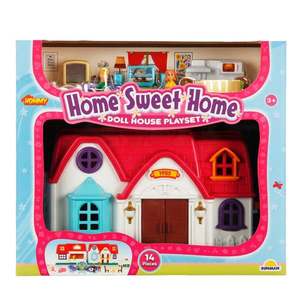 Set de joaca casuta si 2 figurine, Hommy, Home Sweet Home, 14 piese imagine