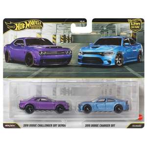 Set 2 masini metalice, Hot Wheels, Car Culture, 2018 Dodge Challenger SRT Demon & 2015 Dodge Charger SRT, JHW47 imagine