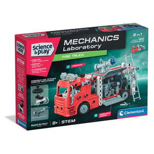 Kit de constructie, Clementoni, Science & Play, Masina de pompieri, 120 piese imagine