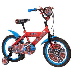 Bicicleta cu roti ajutatoare, Huffy, Marvel Spiderman, 16 inch, Rosu imagine
