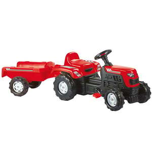 Tractor cu pedale si remorca, Dolu, Ranchero, Rosu imagine