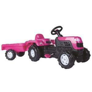 Tractor cu pedale si remorca, Dolu, Unicorn, Roz imagine