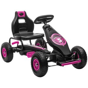 HOMCOM Go Kart a Pedali per Bambini 5-12 Anni Sedile Regolabile Ruote in Gomma | Aosom Romania imagine