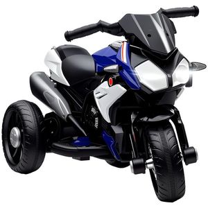 HOMCOM Motocicletă Electrică pentru Copii 3-5 Ani, Max. 25kg, cu Baterie 6V, Albastru | Aosom Romania imagine