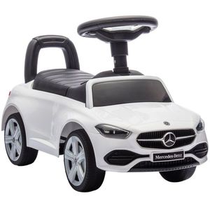 Mașinuță Electrică AIYAPLAY pentru Copii Licență Mercedes Benz cu Claxon și Spațiu de Depozitare, 65x28x39 cm, Alb | Aosom Romania imagine