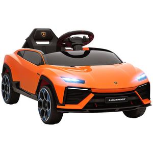 AIYAPLAY Mașină Electrică pentru Copii sub Licență Lamborghini cu Claxon și Telecomandă, 101.5x49x43 cm, Portocalie | Aosom Romania imagine