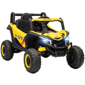 AIYAPLAY Mașină electrică copii UTV 12 V, buggy electric pentru copii cu telecomandă, 96 x 61 x 56 cm, galben | Aosom Romania imagine