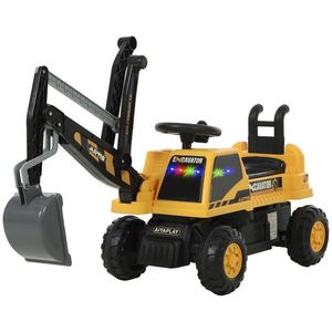 AIYAPLAY Excavator pentru șezut cu lopată și volan, caroserie rotativă, spătar reglabil pentru copii 1, 5-3 ani, Galben | Aosom Romania imagine