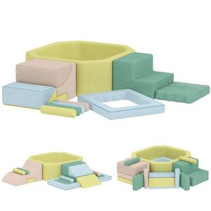 AIYAPLAY Circuit motricitate bebeluși modul motricitate bebeluși cu piscină de bile husă lavabilă 160 x 137, 5 x 30 cm multicolor | Aosom Romania imagine