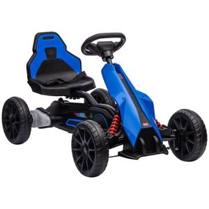 HOMCOM Kart Mașină Electrică pentru Copii 12V 3-8 Ani Viteză 3-5 km/h și Centură de Siguranță 100x58x58, 5cm Albastru | Aosom Romania imagine