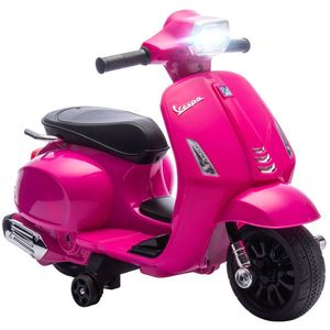AIYAPLAY Motocicletă electrică copii Vespa 6V cu roți de sprijin, far, claxon pentru 2-6 ani 71 x 37 x 52 cm Roz | Aosom Romania imagine