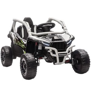 AIYAPLAY Vehicul off-road electric 12V pentru copii, telecomandă, lumini LED, muzică, claxon, pentru copii de 3-8 ani, gri | Aosom Romania imagine