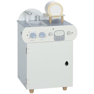 AIYAPLAY Set bucătărie cu chiuvetă, mașină de spălat vase din lemn pentru copii, 32 piese accesorii, MDF, pentru copii de la 3 ani, albastru deschis | Aosom Romania imagine