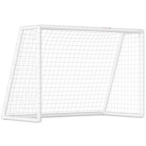 SPORTNOW Poartă de fotbal, plasă robustă, cadru din plastic, țăruși, 180L x 92B x 124H cm, Alb | Aosom Romania imagine