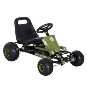 Homcom Go-Kart per Bambini a Pedali, Verde e Nero imagine