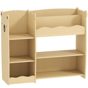 AIYAPLAY Raft pentru Jucării pentru Copii 3-8 Ani cu 7 Rafturi Deschise, Mobilier pentru Copii din MDF, 92x29x79 cm, Culoare Lemn | Aosom Romania imagine
