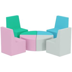 AIYAPLAY Set 8 piese blocuri din spumă pentru copii blocuri moi cu design masă și scaun pentru cățărat blocuri din PU multicolor | Aosom Romania imagine