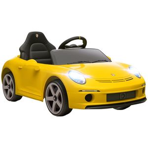 AIYAPLAY Mașină electrică ride-on pentru copii, telecomandabilă, muzică, claxon, USB, centură de siguranță, pentru 3-5 ani, Galben | Aosom Romania imagine