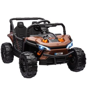 AIYAPLAY Mașină electrică pentru copii UTV buggy electric pentru copii cu telecomandă 2.4Ghz 2 motoare 103L x 69l x 59H cm maro | Aosom Romania imagine
