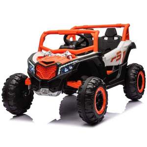Kinderauto Warrior, UTV electric pentru copii, 4x4, 120W, 12V 7Ah, roti moi Premium, culoare portocalie imagine