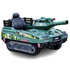 Tanculet electric pentru copii Kinderauto Commander, 240W, 24V 12Ah, Army Green imagine