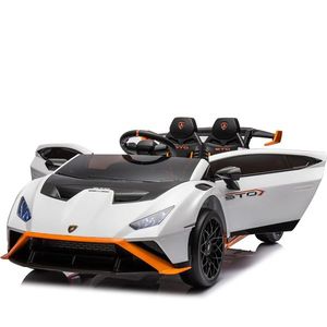 Masinuta electrica cu functie drift Lamborghini Huracan STO, putere 500W, 24V, echipare Premium, alb imagine