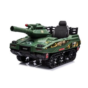 Tanculet electric pentru copii Kinderauto Commander 110W 12V 12Ah, color Army Green imagine
