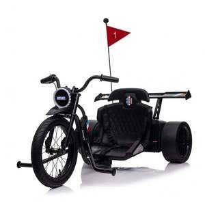 Motocicleta electrica pentru copii intre 5-12 ani, Kinderauto Drift-Trike, 500W, 24V 10Ah, neagra imagine