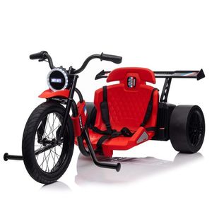 Motocicleta electrica pentru copii, Kinderauto Drift-Trike, roti moi, centura siguranta, 500W, 24V 10Ah, rosu imagine