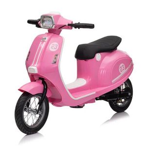 Scuter electric pentru copii, Kinderauto Retro, 350W, 24V 10Ah, roti gonflabile, music player, cadru robust, roz imagine