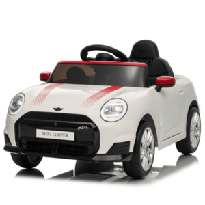 Masinuta electrica pentru copii, Mini COOPER 90W 12V 7Ah, roti EVA, scaun tapitat, alba imagine