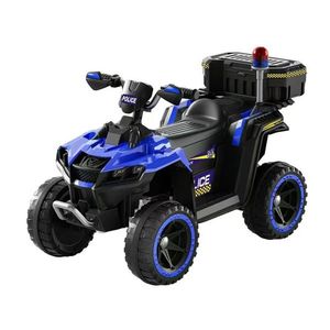 ATV electric pentru copii 3-6 ani, Kinderauto Police, 80W, 12V 7Ah, echipare premium, albastru imagine