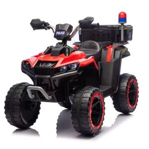 ATV electric pentru copii 3-6 ani, Kinderauto Police, 80W, 12V 7Ah, echipare premium, rosu imagine