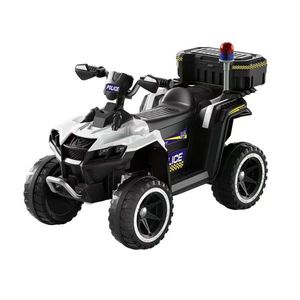 ATV electric pentru copii 3-6 ani, Kinderauto Police, 80W, 12V 7Ah, echipare premium, alb imagine