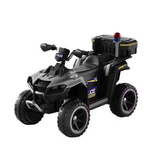 ATV electric pentru copii 3-6 ani, Kinderauto Police, 80W, 12V 7Ah, echipare premium, gri imagine