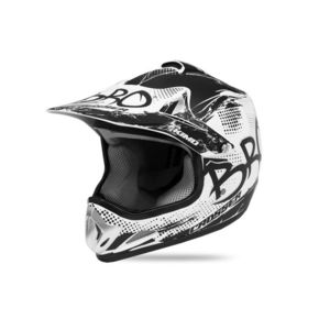 Casca de protectie pentru copii BRO Kimo Cross cu ventilatie si vizor reglabil, alba imagine