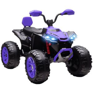 AIYAPLAY Quad electric pentru copii, vehicul electric 24V cu 4 roți, faruri, conexiune USB, funcție MP3, 6, 5 km/h, 3-8 ani | Aosom Romania imagine