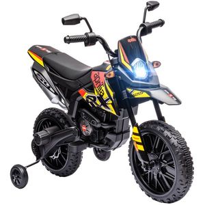 AIYAPLAY Motocicletă 12V pentru copii cu roți de sprijin, lumini LED, muzică, USB, motocicletă electrică pentru băieți și fete, Galben | Aosom Romania imagine