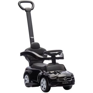 AIYAPLAY Premergător pentru copii Mercedes-Benz sub licență, mașină de împins cu mâner detașabil, 91 x 40 x 83 cm, negru | Aosom Romania imagine