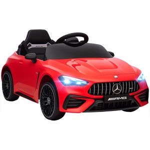 AIYAPLAY Mașină electrică pentru copii, Mercedes-Design, motoare 12V, telecomandă, lumini LED, muzică, pentru copii 3-6 ani, Roșu | Aosom Romania imagine